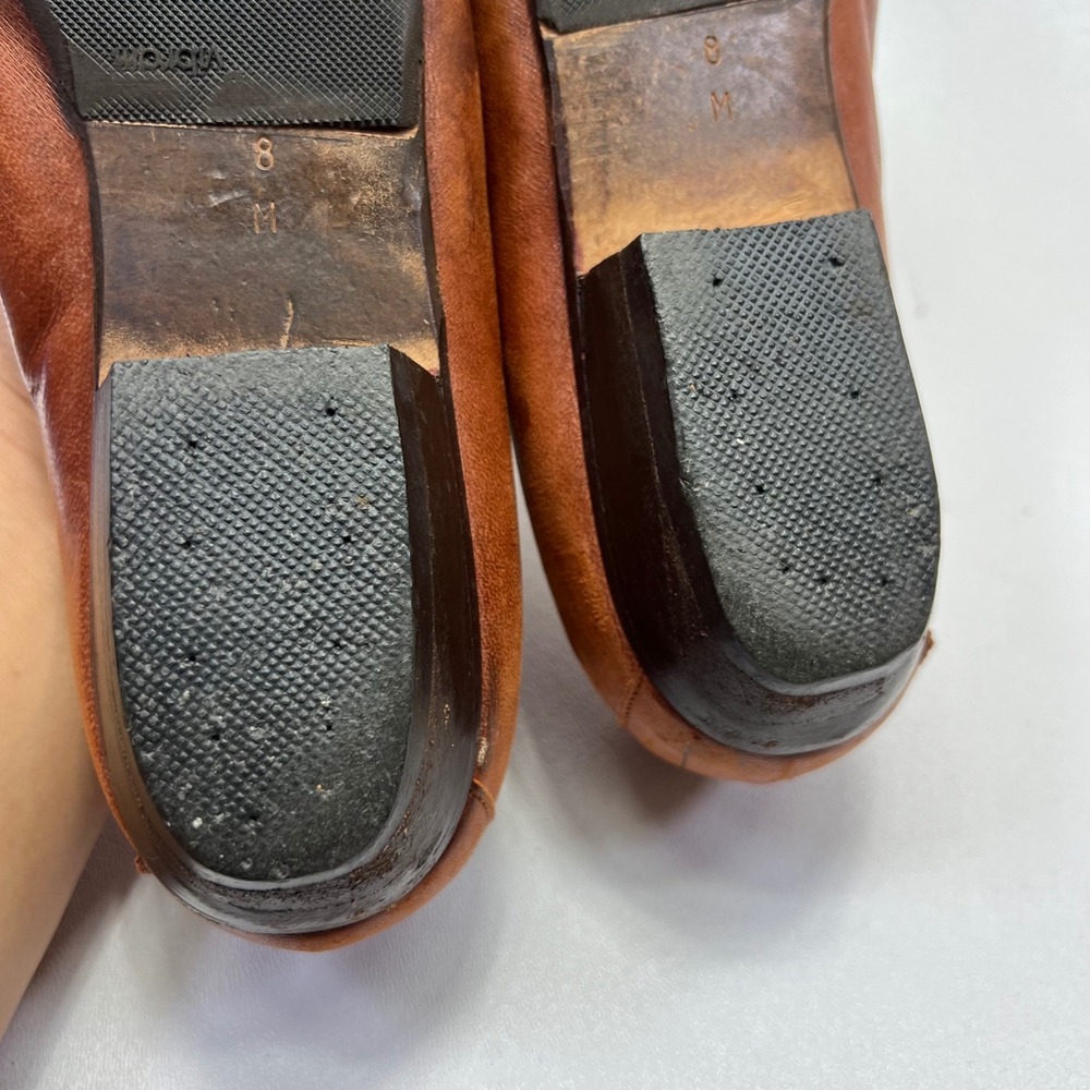 VINTAGE Bally Womens Brown Leather Crest Loafers Size 8M Italy Low Heel Flats - Picture 13 of 14